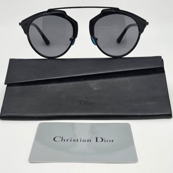 Christian Dior SoReal Boy/MD Black Frame Grey Lens Sunglasses w/ Case Italy 48mm - Picture 1 of 16